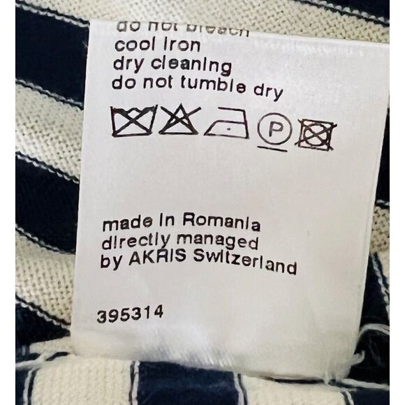 Akris Punto Stripe Peplum Tunic Top Navy White Sleeveless 4 - Picture 8 of 9